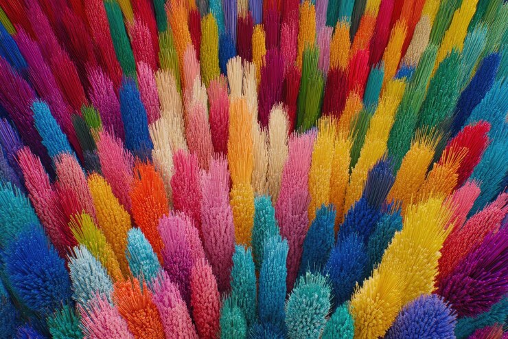 Photo image détaillée des crayons de couleur aligns détail élevé 8k