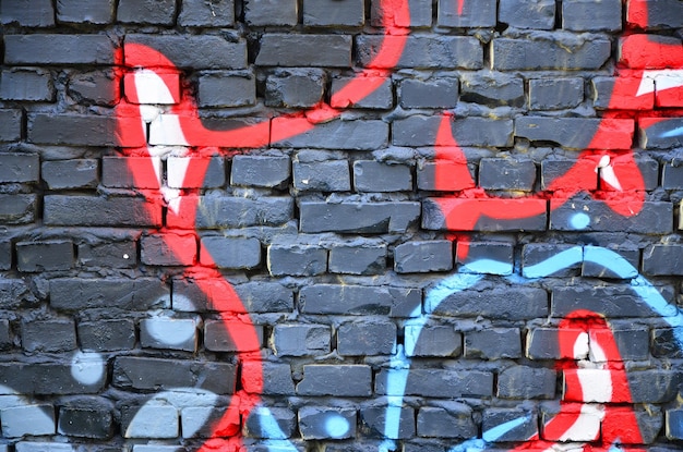 Image détaillée d'un dessin de graffiti en couleur Image d'art de rue d'arrière-plan Partie du chef-d'œuvre coloré de l'artiste professionnel du graffiti