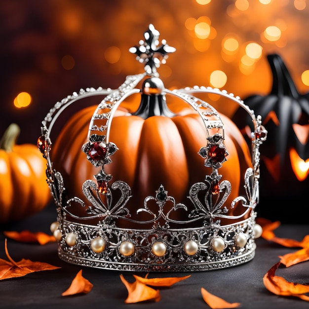 image discrète d'Halloween de la belle couronne de reine et de roi