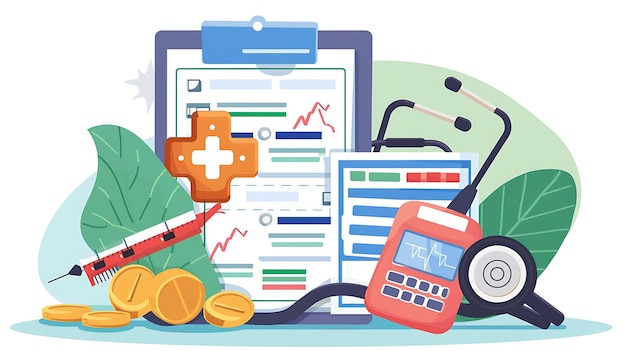 une image d'un dispositif médical avec un tableau montrant les résultats d'un examen médical