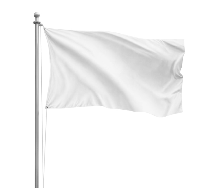 Photo une image d'un drapeau blanc sur un ciel bleu