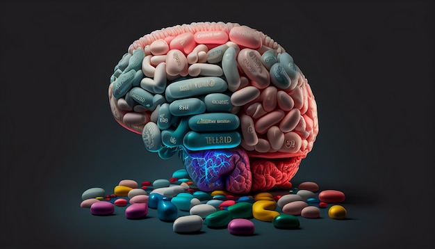 Image du cerveau humain utilisant des médicaments AI générative