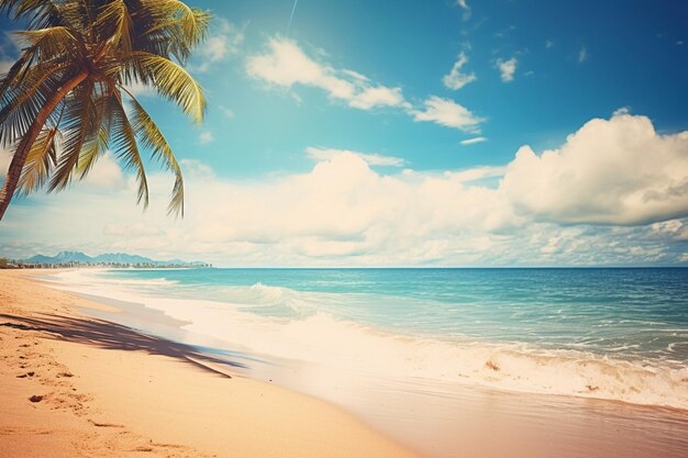 Image du paysage de la plage blanche tropicale et de la mer bleue