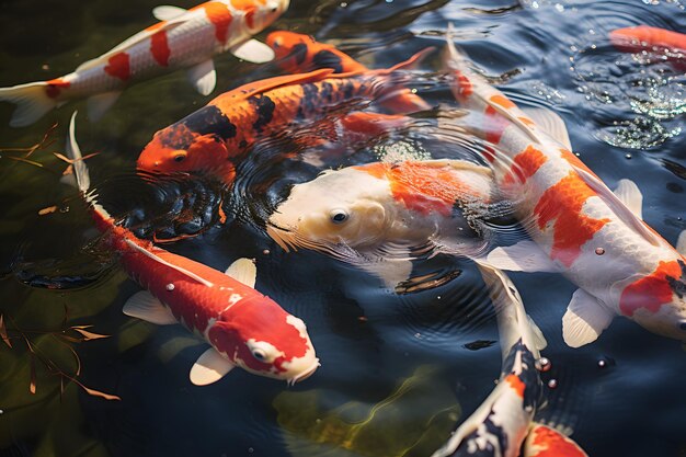 Photo image du poisson de l'étang koi