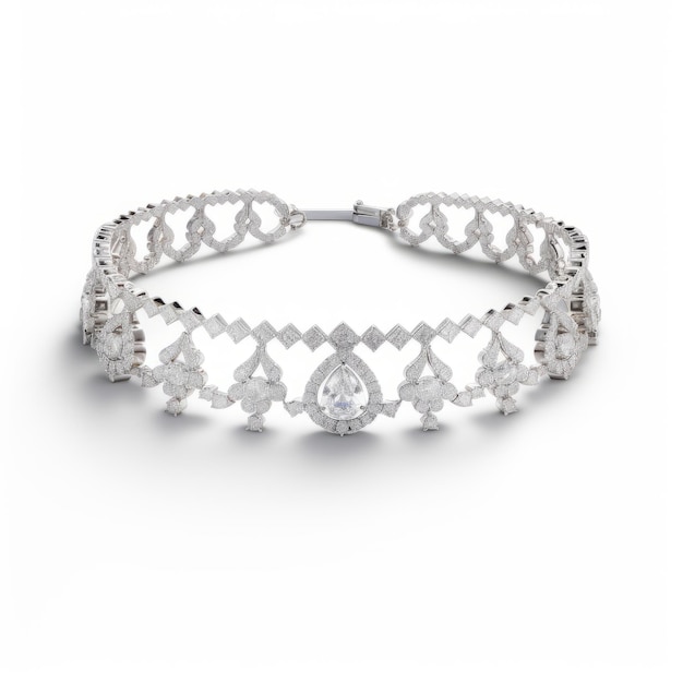 Image du produit du bracelet Diamond Tia présentant le style artistique de Xiaofei Yue. cette pièce exquise présente des motifs et des thèmes classiques inspirés de Gustave Buchet, Mahiro Maeda et Hurufiyya. le