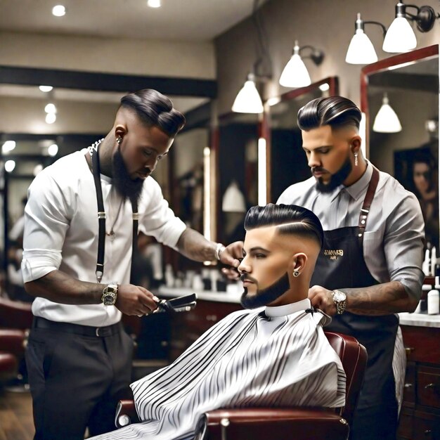 Photo l'image du salon de barbier générée par ai