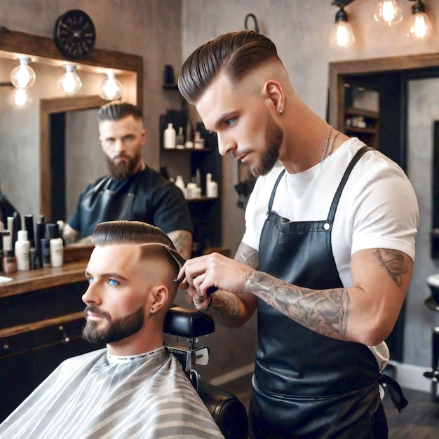 Photo l'image du salon de barbier générée par ai