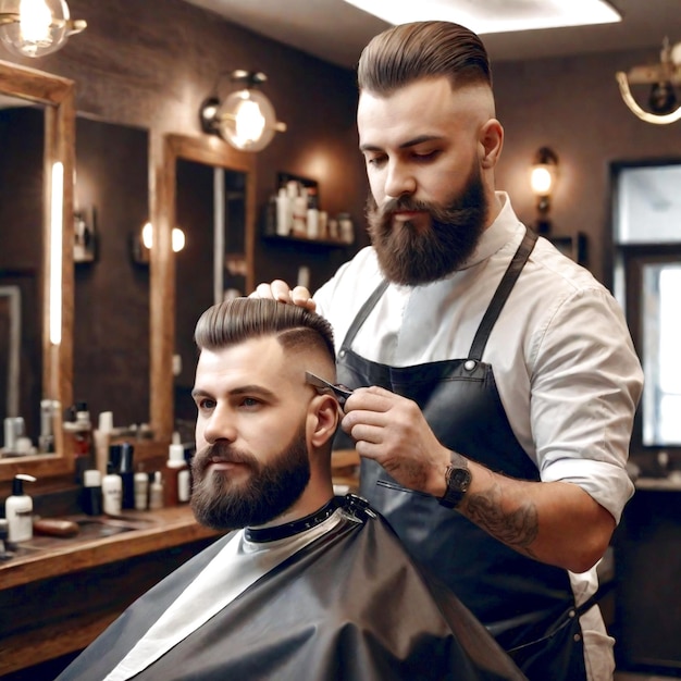 Photo l'image du salon de barbier générée par ai