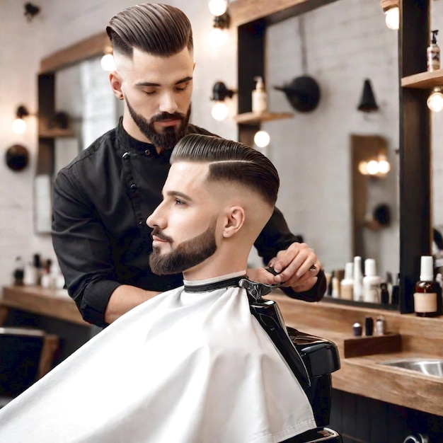 Photo l'image du salon de barbier générée par ai