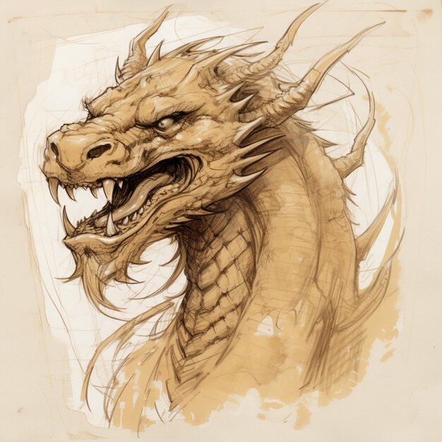 Une image du visage du dragon générée par l'IA.