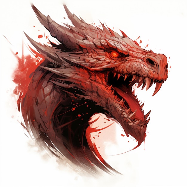 Une image du visage du dragon générée par l'IA.