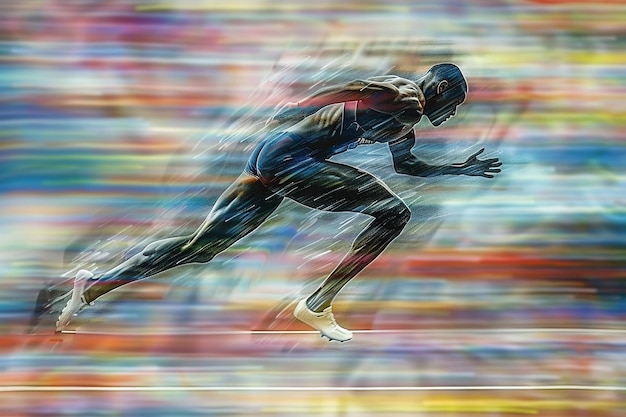 Photo une image dynamique d'un sprinteur muscles midstride te générative ai