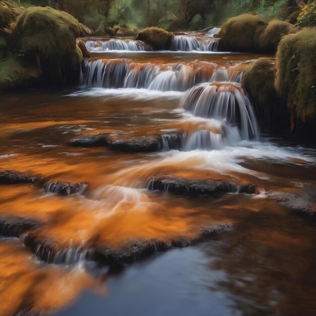 Une image d'une eau avec la couleur orange et brune