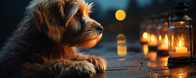 Une image émouvante d'un chien qui attend patiemment