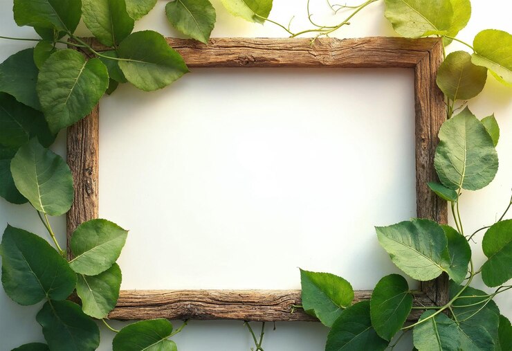 Photo une image encadrée d'une plante avec des feuilles vertes sur elle