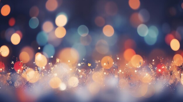 Une image enchanteresse capturant la beauté du bokeh de Noël avec des lumières scintillantes au flou artistique