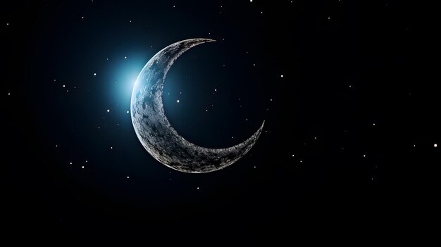 Une image enchanteuse de la lune observée marquant le début du Ramadan