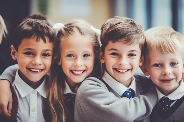 Image d'enfants qui s'embrassent à l'école