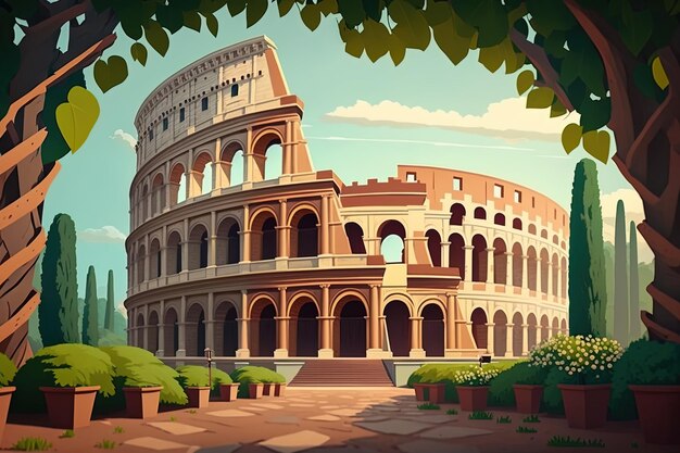 une image époustouflante de l'amphithéâtre du Colisée de Rome, en Italie