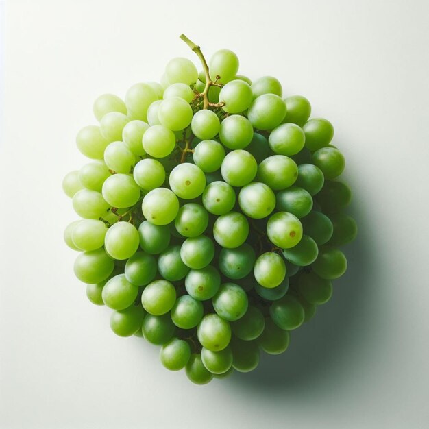 Une image époustouflante de raisins verts sur un fond blanc