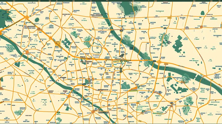 Photo l'image est une carte détaillée d'une ville fictive