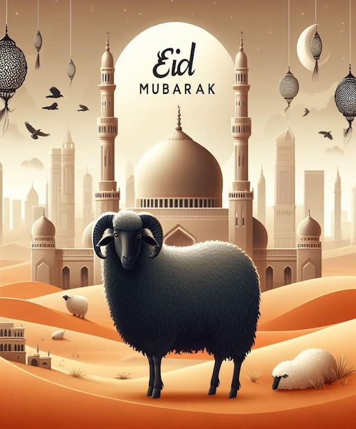 Cette image est créée pour des événements islamiques comme l'Eid ul Adha