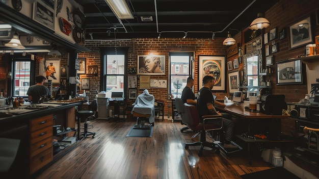 Photo l'image est une photo de l'intérieur d'un barbier