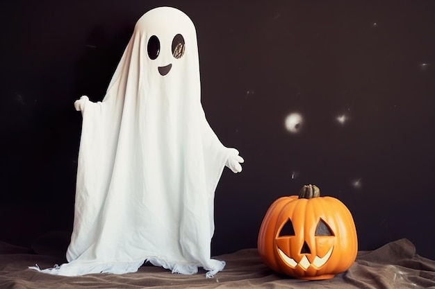 Une image étonnante et élégante du fantôme d'Halloween générée par l'IA