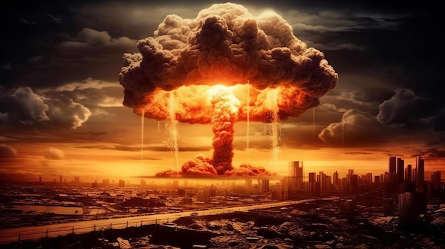 Image explosive d'une bombe nucléaire
