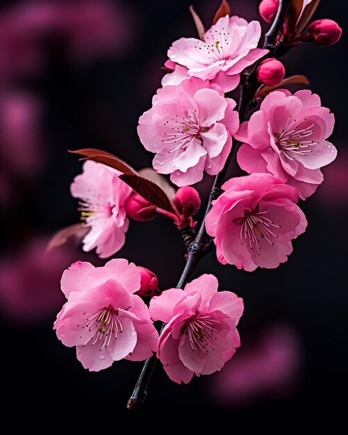 Photo une image exquise fleur de cerise à fruits