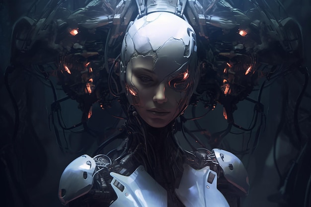 Une image d'une femme dans un costume futuriste