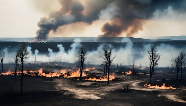 une image d'un feu de forêt avec le mot feu dessus