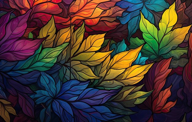 Image de feuilles de couleurs d'automne à télécharger comme papier peint parfait pour l'automne et la nature par l'IA générative