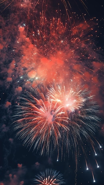 Une image de feux d'artifice avec le mot feux d'artifice dessus