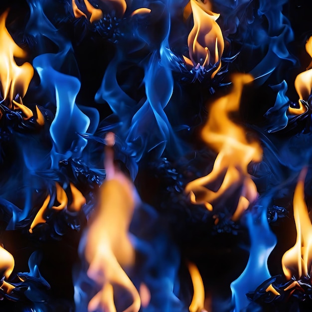 une image de flammes bleues sur un fond noir générée par l'IA