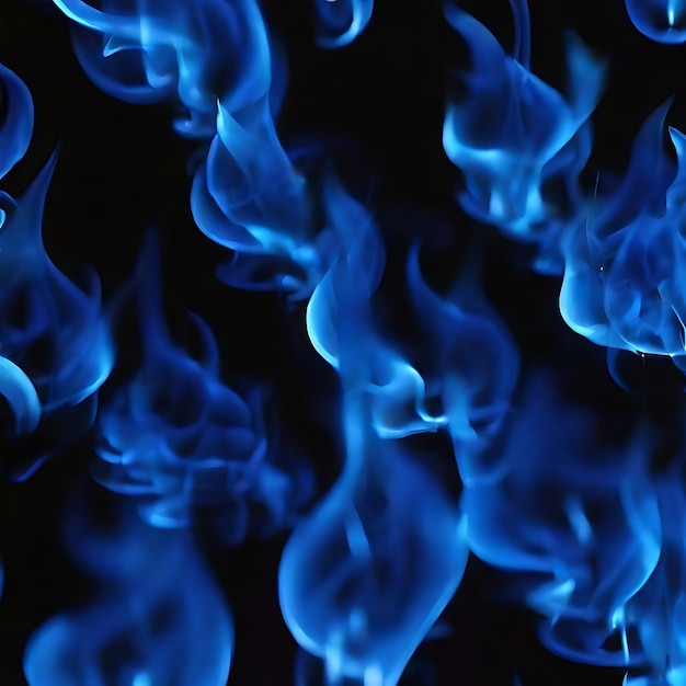 une image de flammes bleues sur un fond noir générée par l'IA