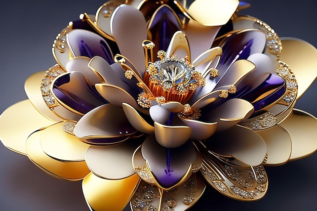 Une image de fleur de luxe en 3D