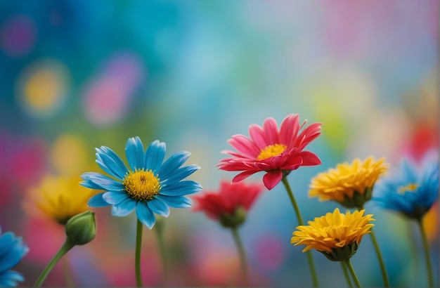 une image de fleur magnifique et colorée avec un fond flou doux