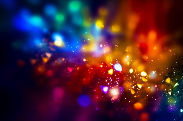 Image floue d'arrière-plan multicolore avec des lumières floues Generative AI