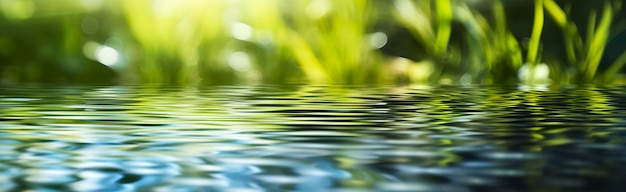 Image floue du fond naturel à partir de l'eau et des plantes AI générative