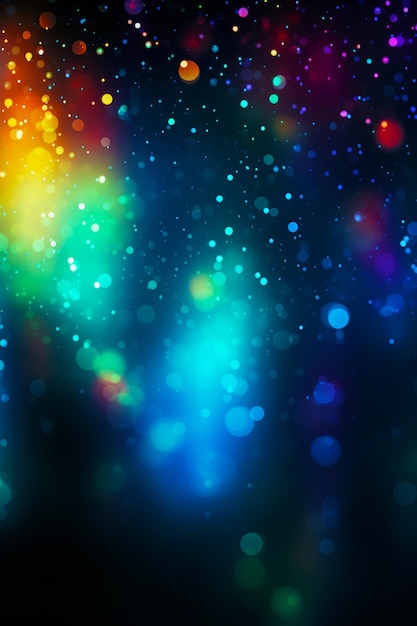 Image floue de lumière bleu vert jaune et rouge AI générative