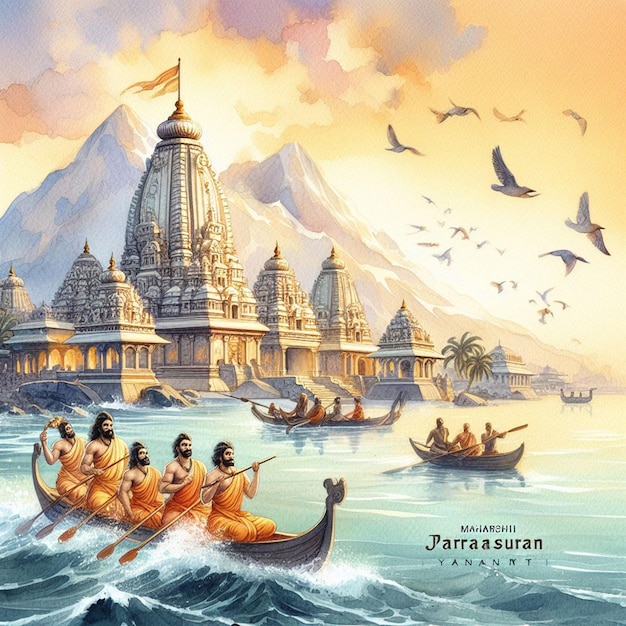 L'image de fond de l'aquarelle du Maharshi Parasuram Jayanti