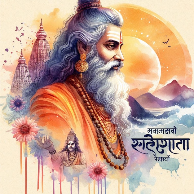 L'image de fond de l'aquarelle du Maharshi Parasuram Jayanti