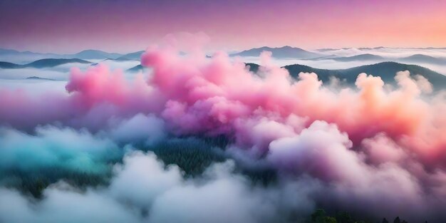 Photo image de fond sur belle brume colorée et fumée style esthétique moderne ai génératif