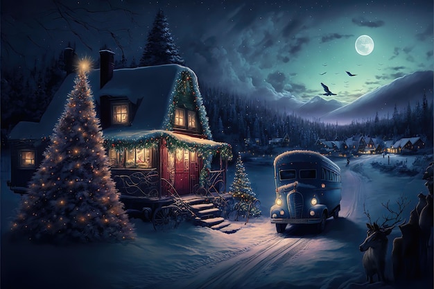 Image de fond d'environnement de nuit de festival de joyeux Noël