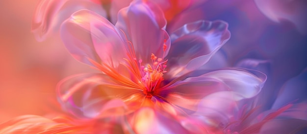 Image de fond floue avec une fleur en plastique avec gradient