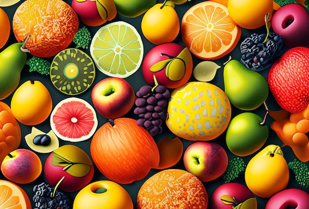 Image de fond de fruits frais