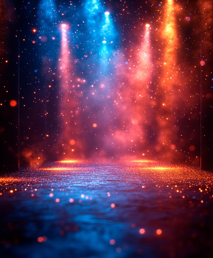 Photo image de fond avec des lumières et de la fumée
