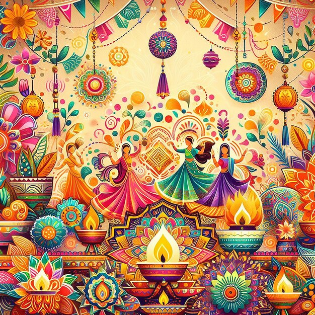 Photo l'image de fond de navratri générée par bing