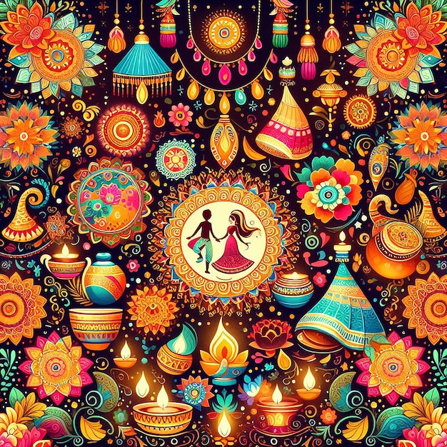 Photo l'image de fond de navratri générée par bing